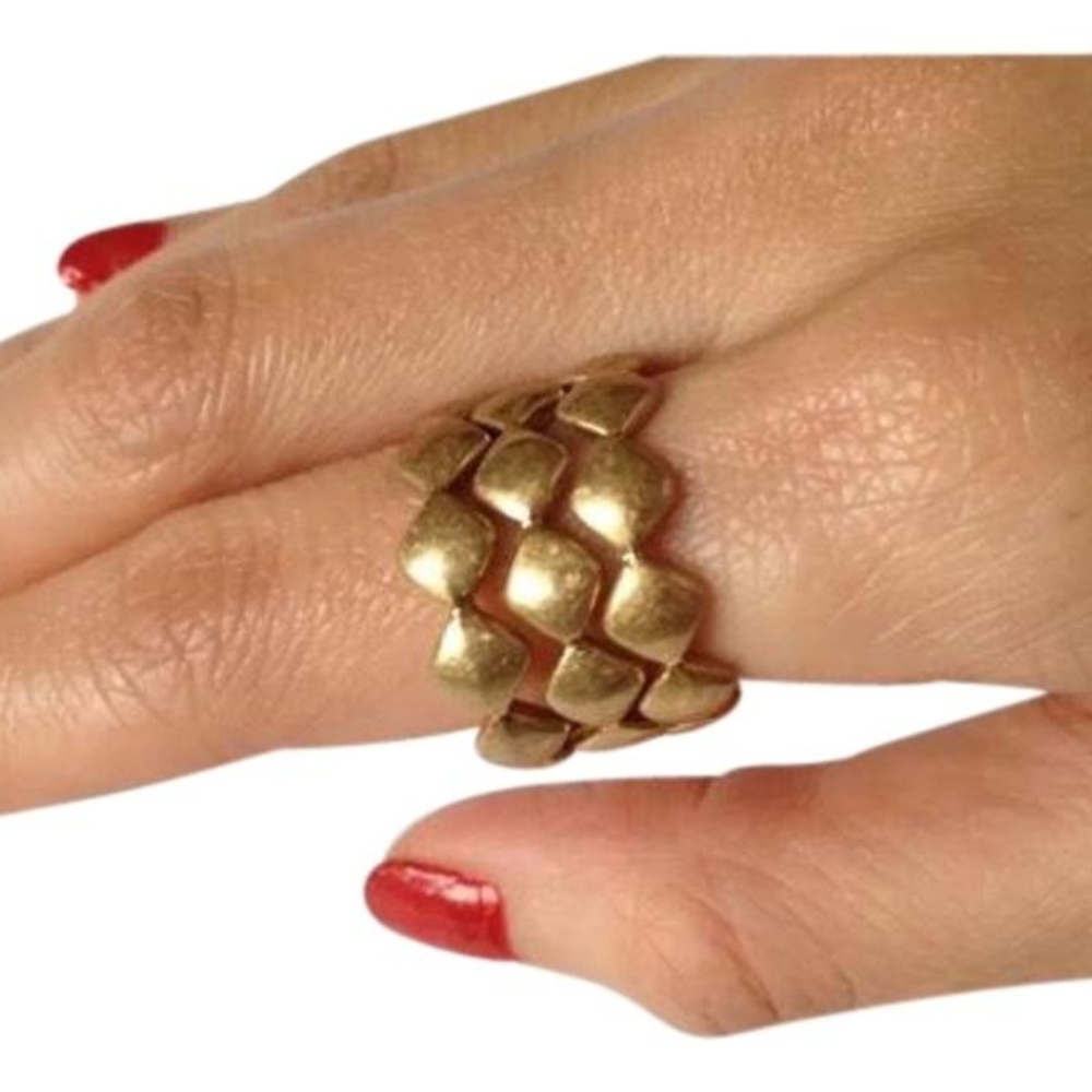 BCBG 3 STACKABLE RINGS GOLD TONED BOHO STYLE